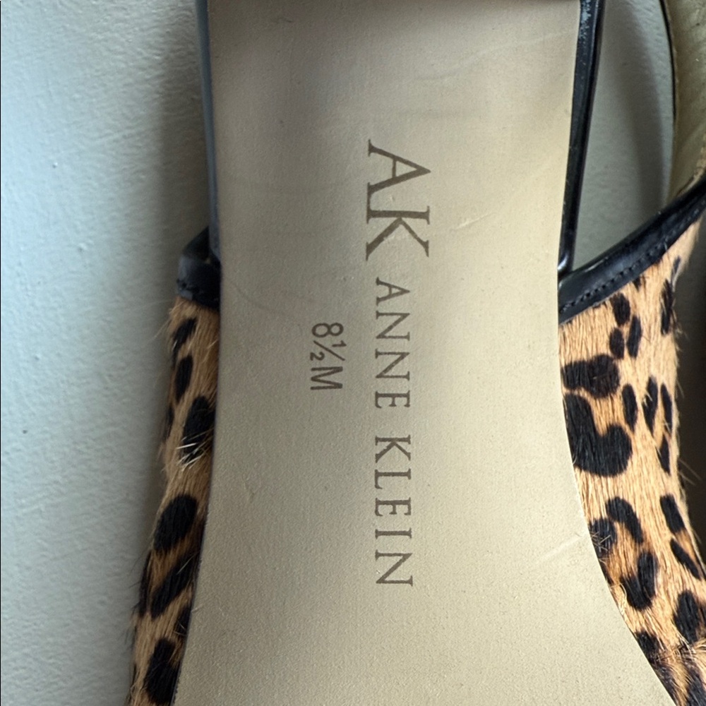 Anne Klein Black and Gold Leopard Heels - Picture 8 of 13